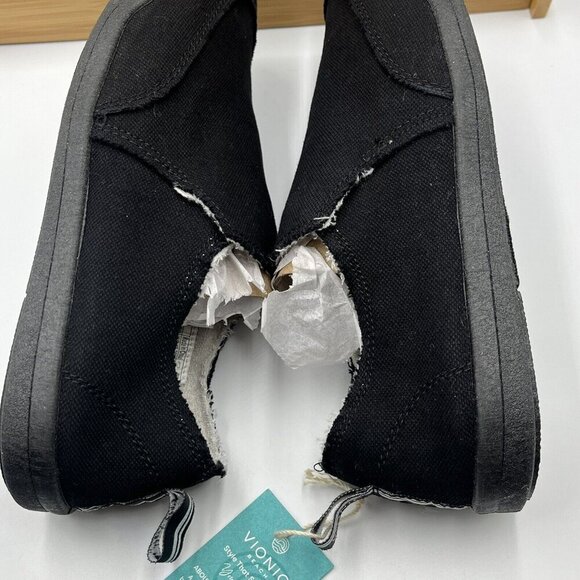 VIONIC Woman's Beach Slip On/In Black Denim Size 7 WIDE/Frayed Edge/Casual - Picture 12 of 13
